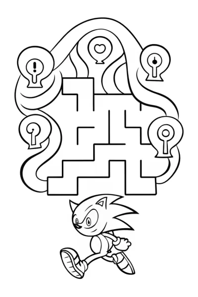 Sonic the Hedgehog in the Enchanted Labyrinth Coloring Page