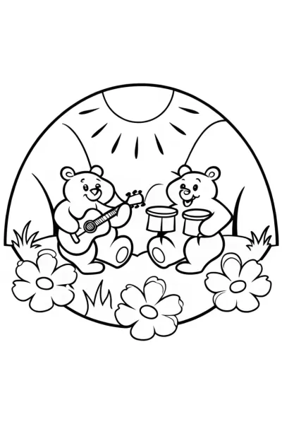 Care Bears Music Festival Coloring Page