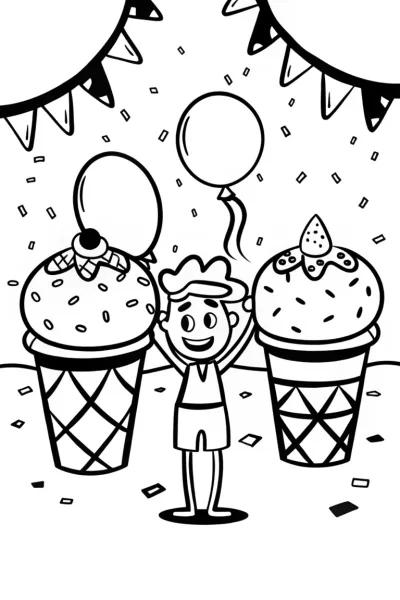 Ice Cream Connoisseur’s Festival Coloring Page