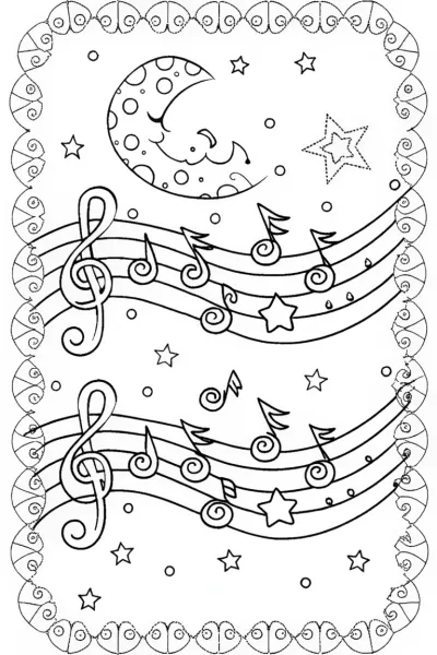 Starry Sky Serenade Coloring Page