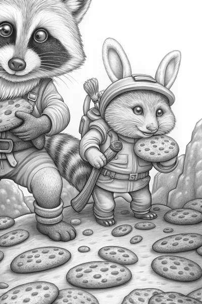 Raccoon and rabbit cookie adventure