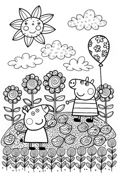 Peppa Pig’s Dream Garden Coloring Page