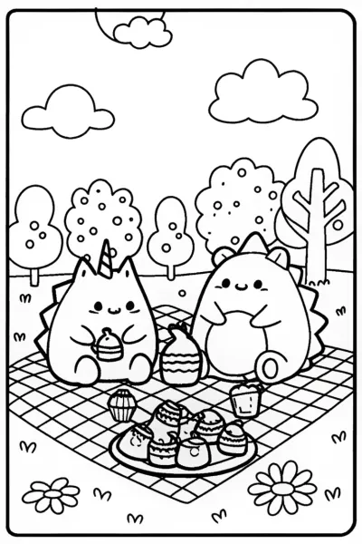 Squishmallow Picnic Party Fun with Unicorn and Dinosaur!