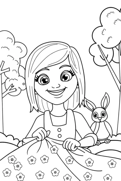 Mirabel’s Magical Fabric Garden Coloring Page