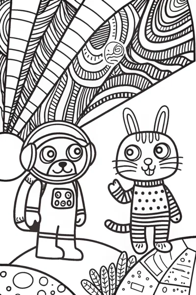 Galactic Superhero Squad Coloring Page