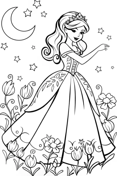 Celestial princess in a magical garden