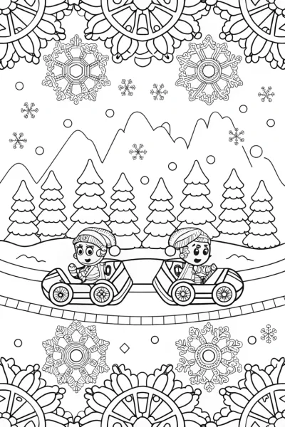 Mario and Luigi racing in winter
