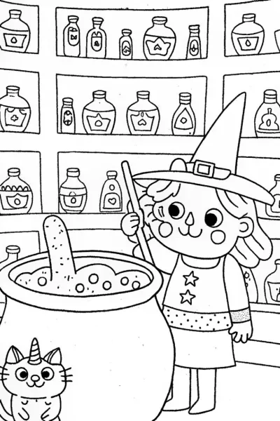 Gabby’s Magic Potion Party Coloring Page