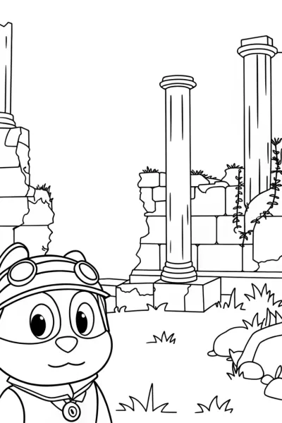 Captain Barnacles exploring ruins