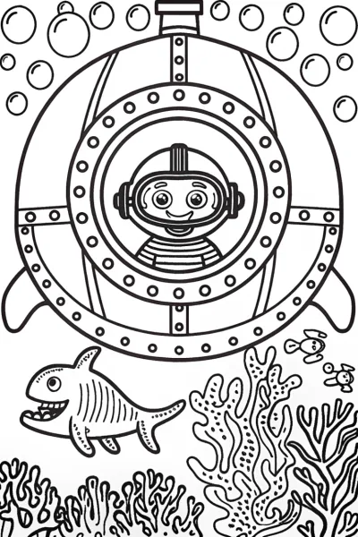 Luigi’s Underwater Adventure Coloring Page