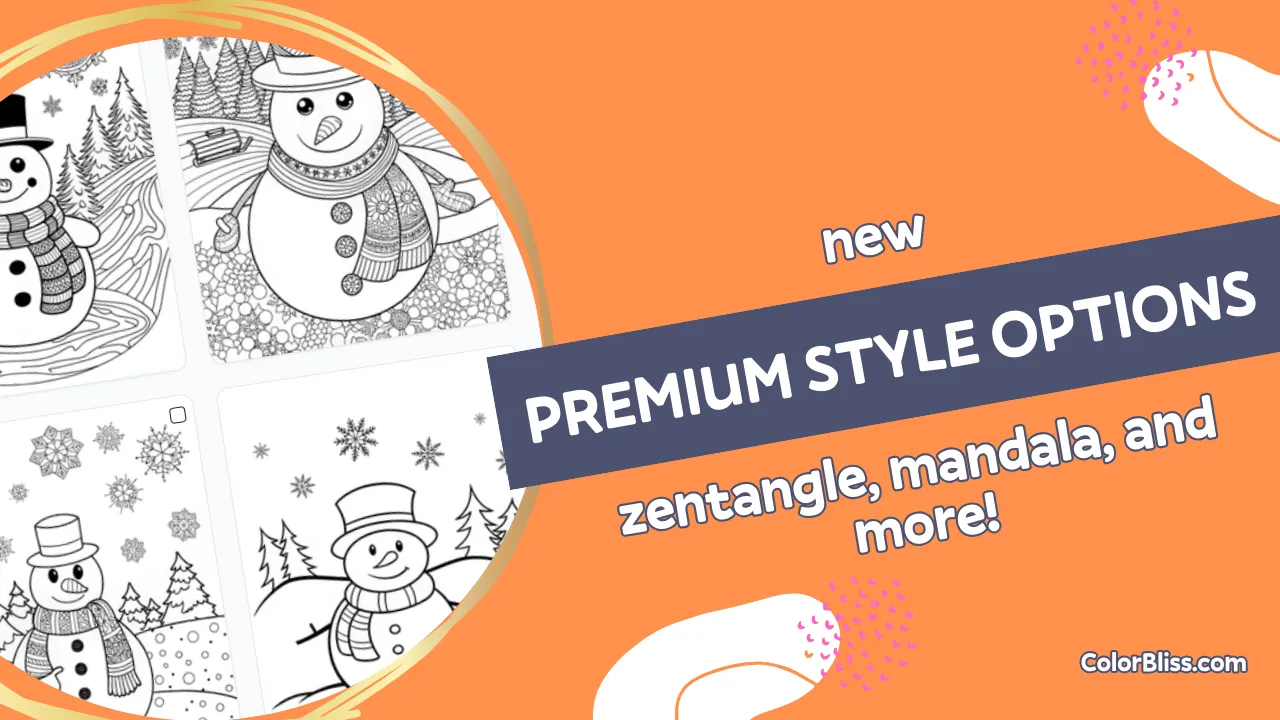 A coloring page of New coloring page styles!