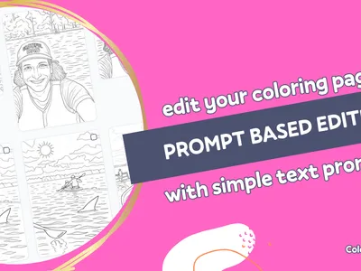 Simple prompt-based editing for coloring pages