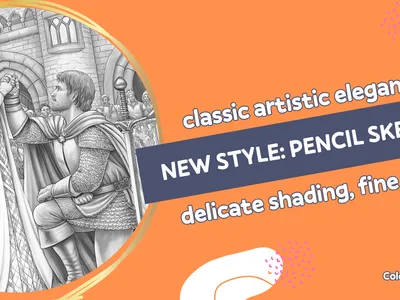 Pencil Sketch Coloring Page Generator