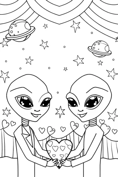 Aliens exchanging heart crystals
