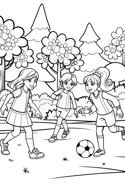 Rainbow High Soccer Coloring Page
