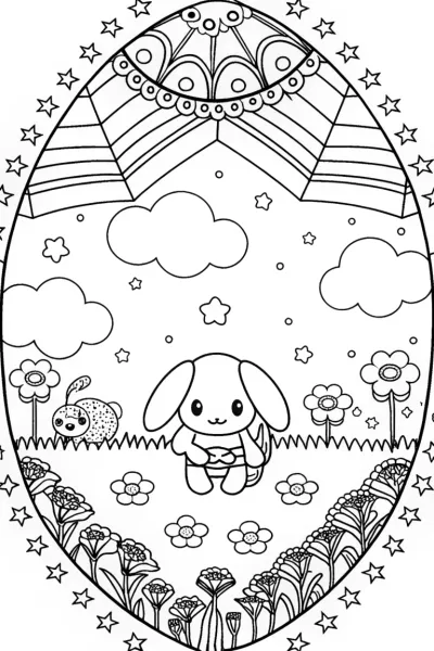 Cinnamoroll’s Dreamy Star Garden Coloring Page