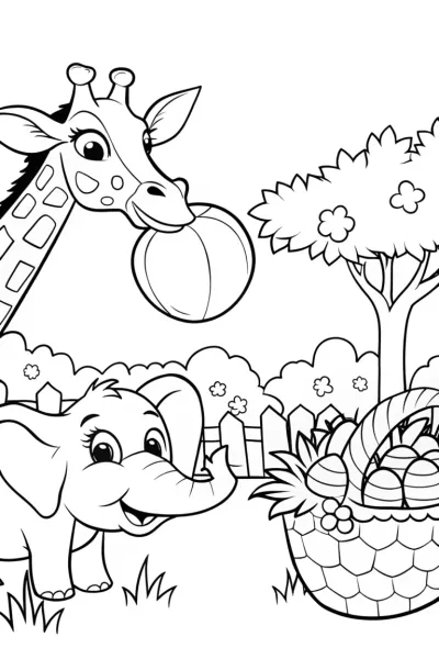 Easter Egg Safari Adventure Coloring Page