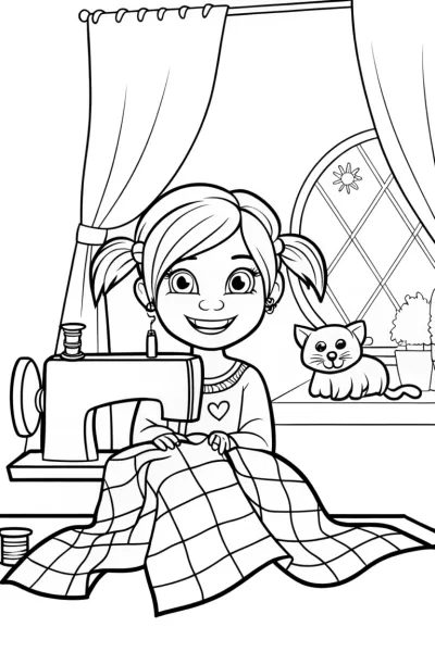 Gabby’s Cozy Quilt Adventure Coloring Page
