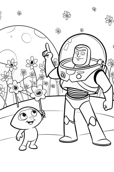 Buzz Lightyear’s Intergalactic Pet Show Coloring Page