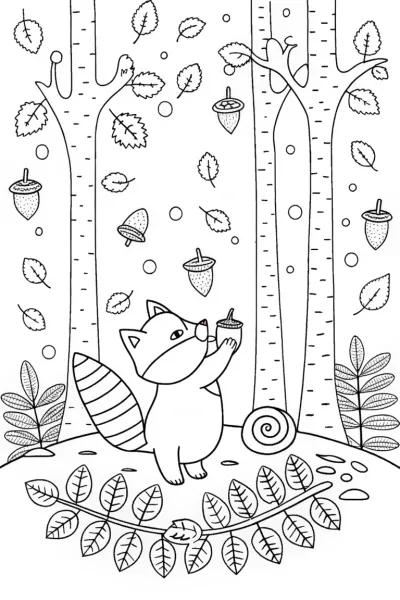 Autumn Adventure of the Mischievous Raccoon