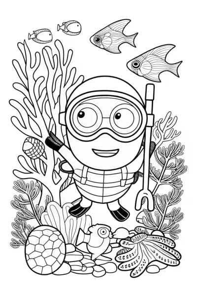 Minion’s Undersea Adventure Coloring Page