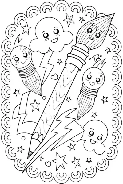 Lightning Bolt Doodle Dream Coloring Page