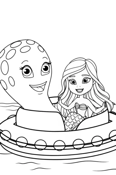 Mermaid and octopus raft ride