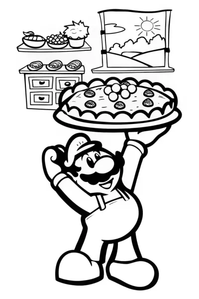 Bowser the Proud Pie Master Coloring Page