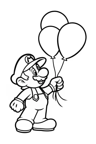 Mario making balloon animals