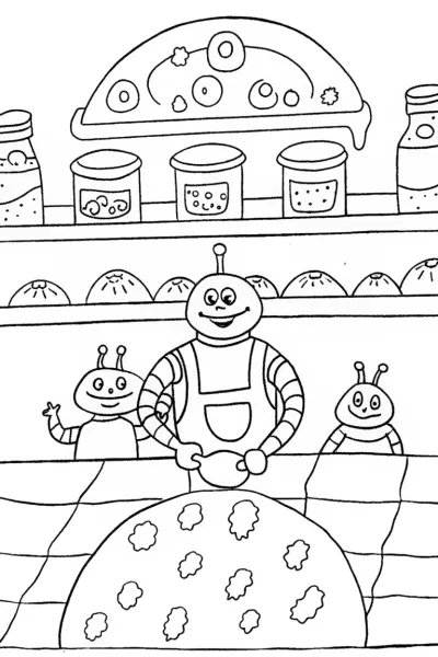 Buzz Lightyear’s Cosmic Space Bakery Coloring Page