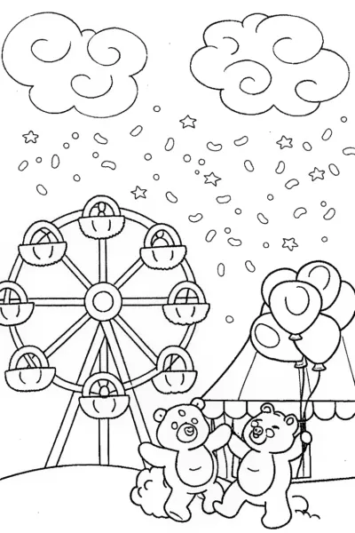 Care Bears Cloudy Carnival Coloring Page