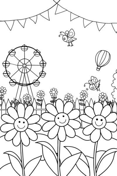 The Flower Garden Carnival Coloring Page