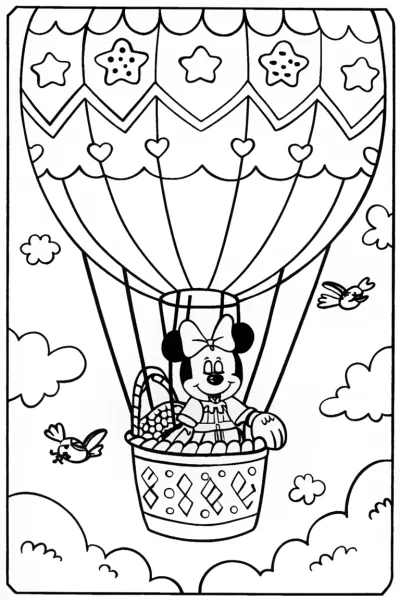 Mickey Mouse’s Balloon Adventure Coloring Page