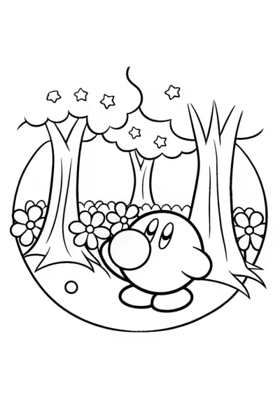 Kirby Adventures in the Bubblegum Forest Coloring Fun