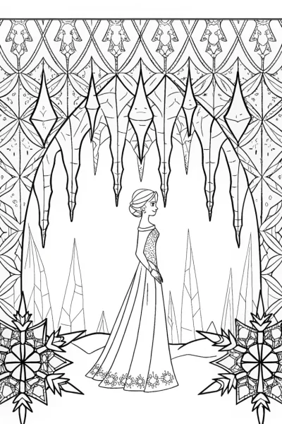 Elsa painting in an ice cave