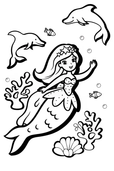 Princess of the Undersea Kingdom Coloring Page