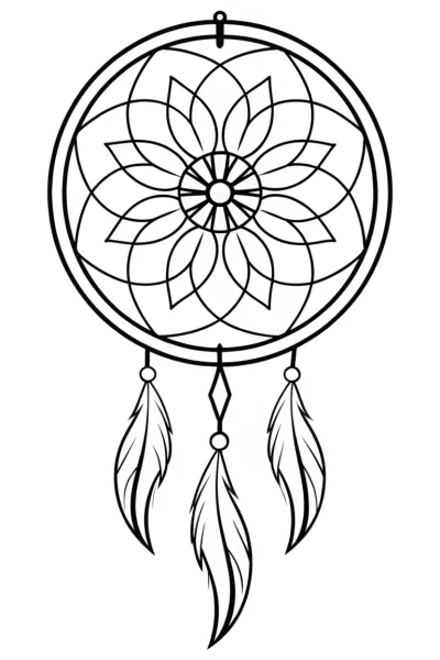 Floating dreams mandala coloring page
