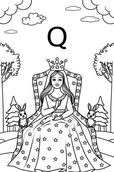 Queen Q’s Enchanted Coloring Page