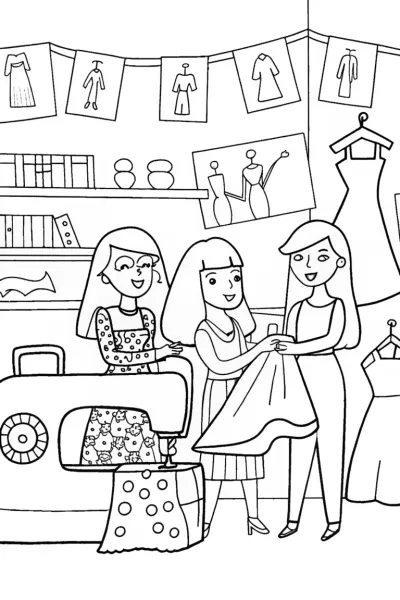 Bratz Dolls Fashion Studio Coloring Page