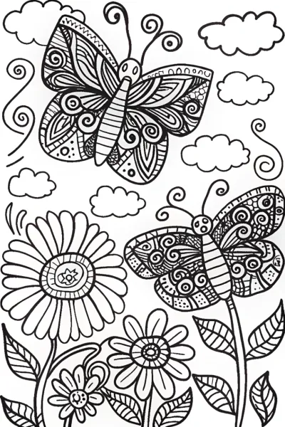 Butterfly Garden Guardians Coloring Page