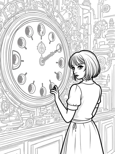 Wednesday Addams explores a clock