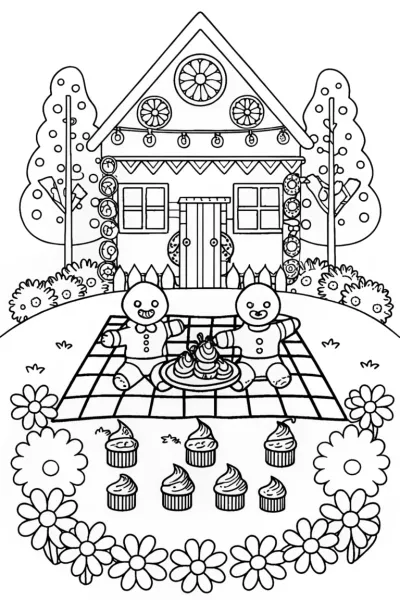 Gingerbread People Picnic in Candyland