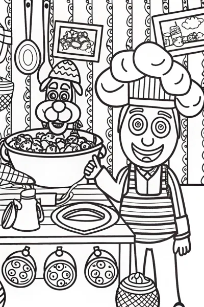 Blippi’s Culinary Adventure Coloring Page