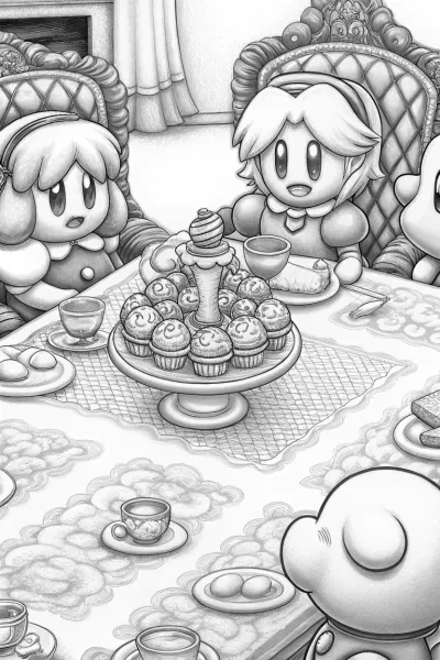 Kirby tea party with friends