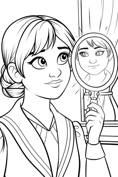 Banban discovering a magical mirror