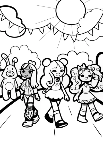 Rainbow High Parade of Fashion Coloring Page