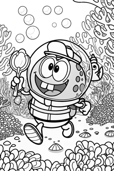 Captain Barnacles’ Bubble Parade Coloring Page