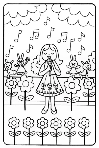 Barbie at the Whimsical Melody Fest Coloring Page