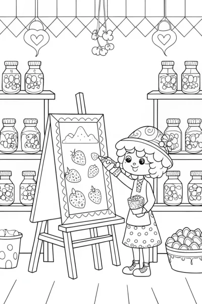 Strawberry Shortcake’s Berry Creative Studio Coloring Page