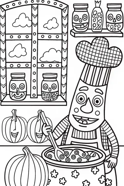 Lightning Bolt Chef’s Magical Kitchen Coloring Page